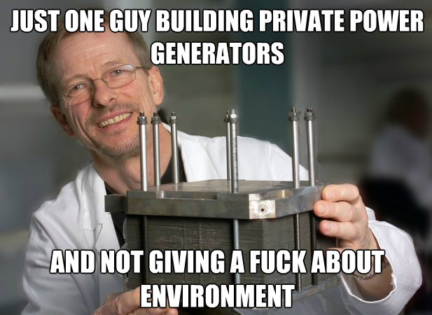 Private power generators meme