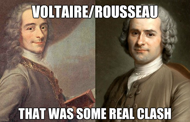 Voltaire Rousseau clash meme