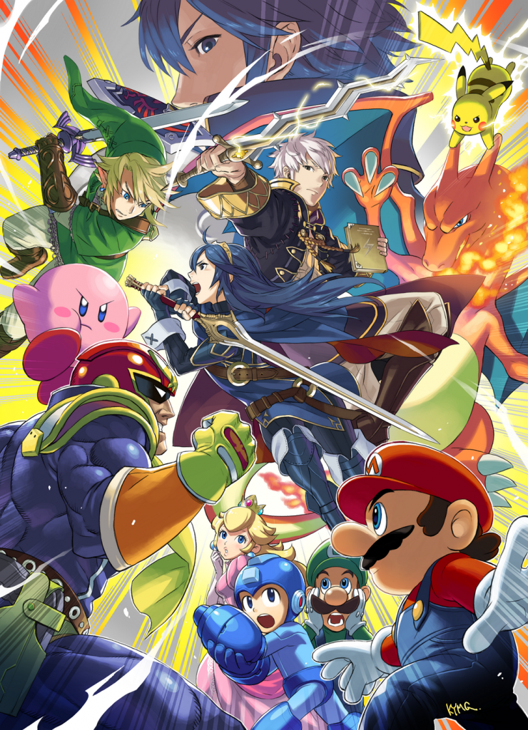 Super-Smasg-Bros-Lucina-Robin-Falcon